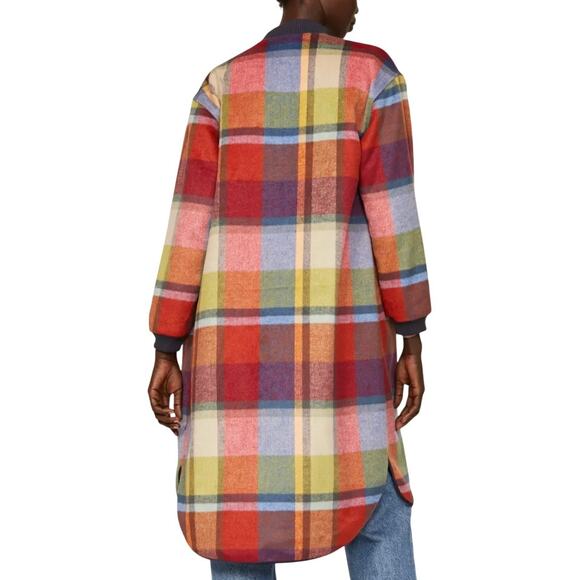 The Great. Plaid Long Shacket in Multi, Size 1/ US 4-6 - Picture 3 of 10